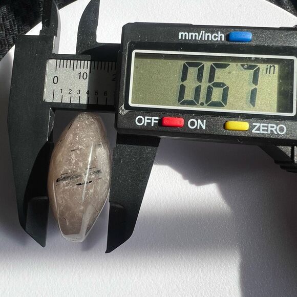 Black Rutilated Quartz Crystal Palmstone (#4) - Picture 8 of 12